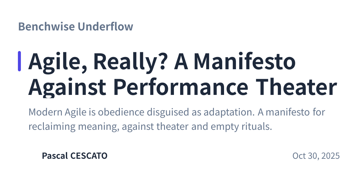 Share preview for Agile, Really? A Manifesto Against Performance Theater