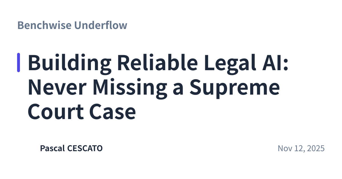 Share preview for Building Reliable Legal AI: Never Missing a Supreme Court Case