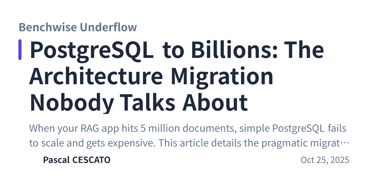 Share preview for PostgreSQL to Billions: The Architecture Migration Nobody Talks About